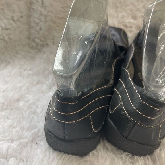 Auditions leather black Mary Jane slip on flats stitching accent size 12W - Picture 4 of 6